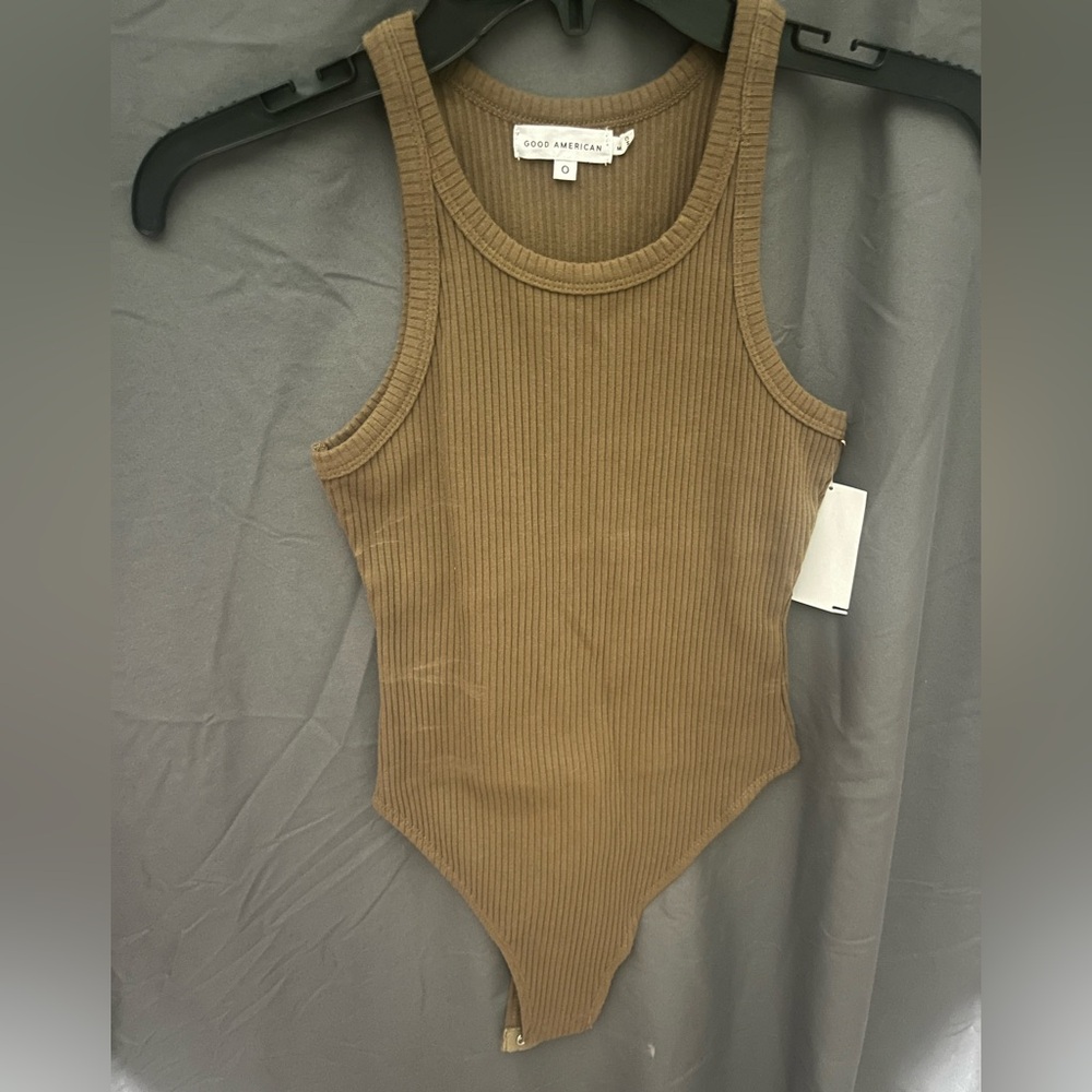 Good American Ribbed Green Bodysuit